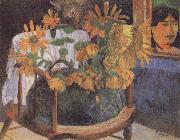 Paul Gauguin Sunflowers on a chair oil
